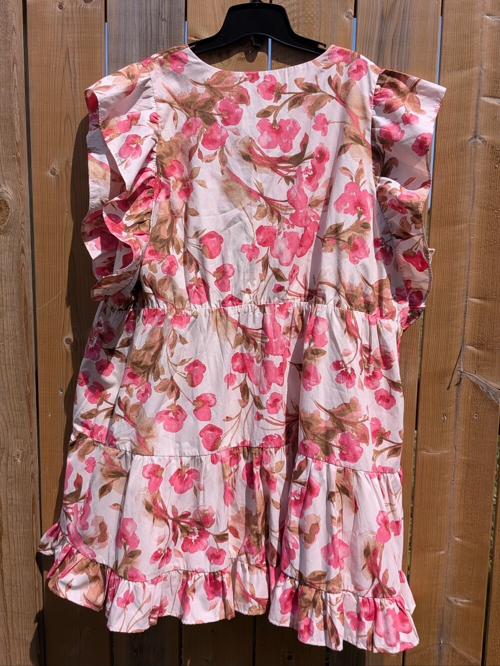 Abercrombie & Fitch White Floral Mini Dress with Pink and Brown Blossoms - Picture 3 of 7